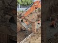 Excavator help concrete truck casting footing