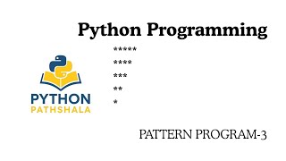 Python Pattern Printing Tutorial in Hindi | Reverse Star Triangle Pattern | Python Program