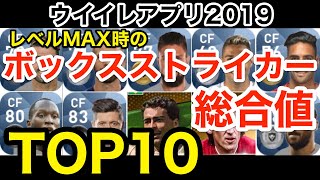 ボックスストライカー総合値TOP10レベルMAX時【ウイイレアプリ2019】