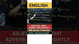 ADJECTIVE :- RIGHT ; ADVERB :- RIGHT/RIGHTLY .#ajaysir #motivation #youtubeshorts #shorts #reels #yt