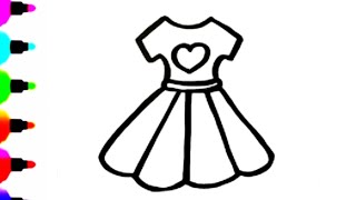 How to Draw a Frock | Drawing for beginners - Step by step | @Leena Drawings
