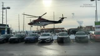 Ornge air ambulance lands in Whitby parking lot after crash injures 2