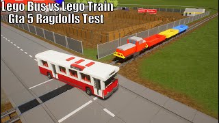 Lego Bus vs Lego Train - Brick Rigs Best Insane Crashes With Train