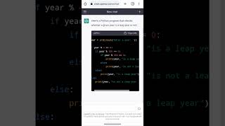 Python Program to Check Leap Year #pythontutorial #chatgpt #python #tutorial