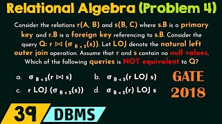 Relational Algebra (Solved Problem 4)