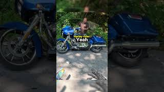 Biker Crashes On Brand New Harley