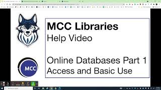 MCC Libraries Databases Part 1--Access and Basic Use