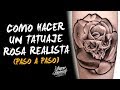 💀CÓMO TATUAR una ROSA Realista en 3 PASOS//Aguja de línea 3RL Single Needle//Paso a Paso