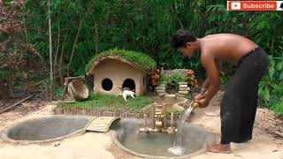 Rescue Abandoned Puppies HOUSE Building Mud House Dog And Fish Pond For Red Fish