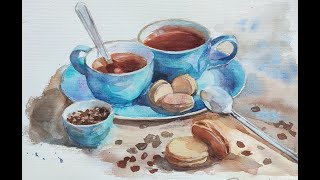 [Watercolour] 水彩咖啡时光 Coffee Time