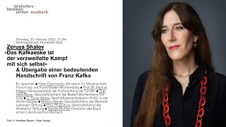 Vortrag von Zeruya Shalev \u0026 Übergabe einer bedeutenden Handschrift von Franz Kafka