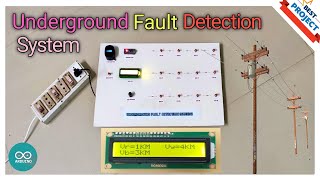 15. Underground Cable Fault Detection System | Arduino | Location Detect | LCD 16x2 | Auto Detection
