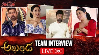 LIVE : Akhanda Movie Team Interview | Balakrishna, Boyapati Srinu, Pragna | Santhosham Suresh