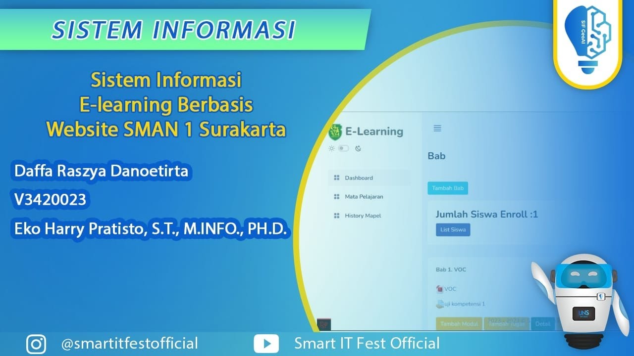 Sistem Informasi E-learning Berbasis Web SMAN 1 Surakarta - YouTube