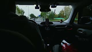 2024 Driving a Jeep Renegade between cities in autumn 4K High quality