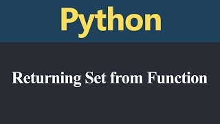 Returning Set from Function in Python (Hindi)