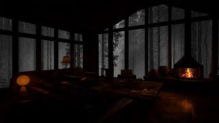 Heavy Rain And Cozy Fireplace Create A Peaceful Night 💤 Cool Forest Getaway