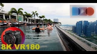 8K VR180 INFINITY POOL AT MARINA BAY SANDS $10,000 camera over water 3D (Travel Videos/ASMR/Music)
