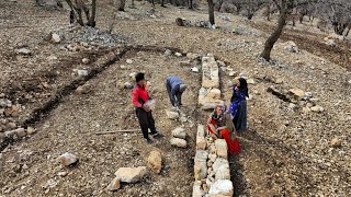 Making a nomadic house in the heart of the mountain Nomadic -style housekeeping with stone🏞🏡