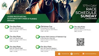 LRC Live  - 17th Day Lahore Winter Meeting 2024-2025 | December 22th, 2024 #horse #race #horserace