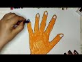 how to draw a hand easy.eine hand ziehen.हाथ खींचना .dibujar una mano