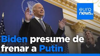 Biden presume de haber frenado a Putin durante su mandato y asegura que la tregua en Gaza está …