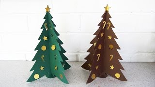 Paper Christmas tree DIY - learn how to make the Christmas craft from template - EzyCraft