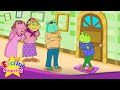 The Little Green Frog - What did you do? (past tense) - English cartoon story for Kids