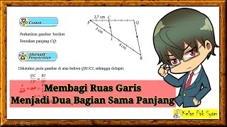 membagi garis menjadi dua bagian sama panjang