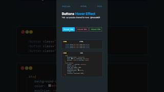 CSS Button Hover Effect Tricks 🔥 #css #shorts #coding #webdesign #htmlcss #csstutorial #cssshorts