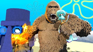 King Kong DESTROYS Squidward's House - Teardown Mods Gameplay