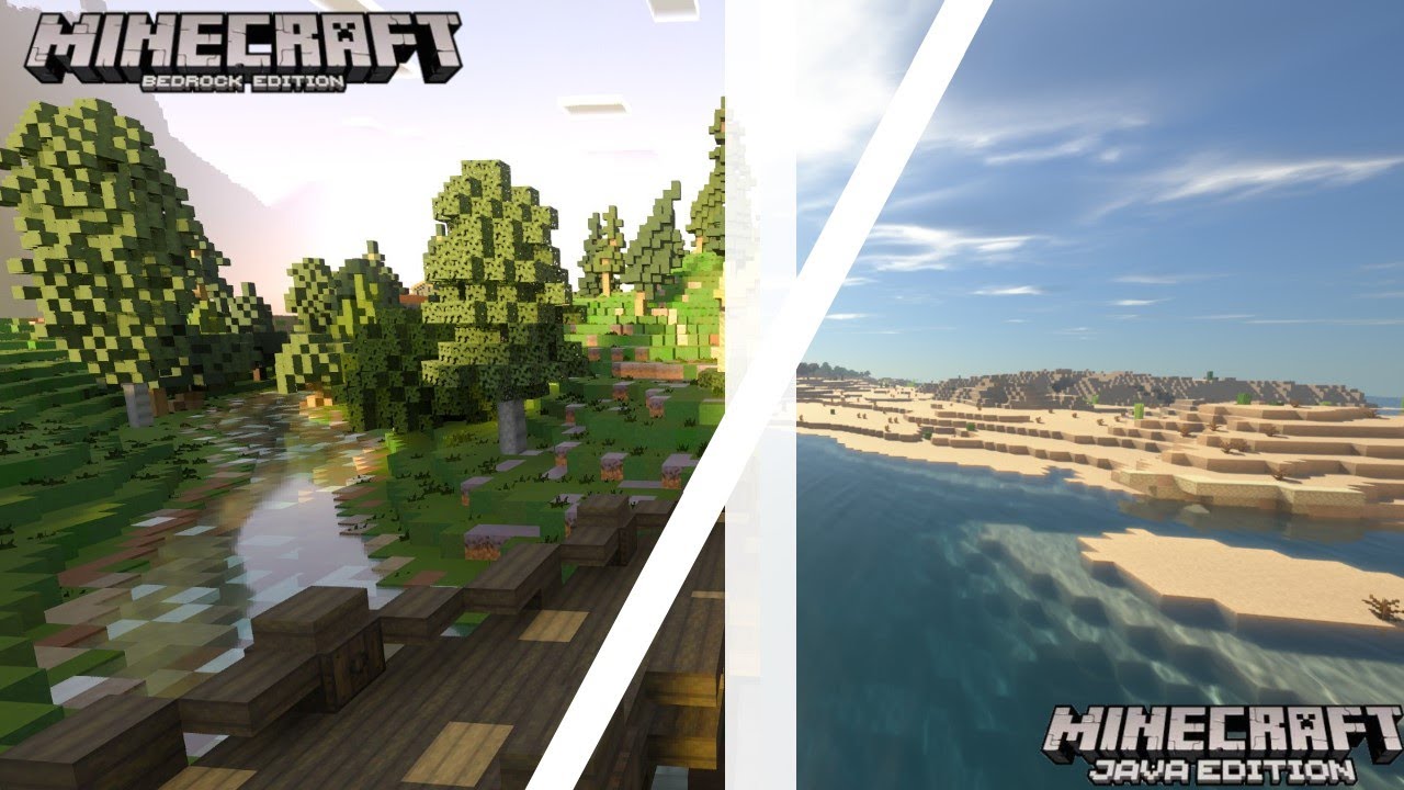 Graphics Comparison Minecraft Java Vs Minecraft Bedrock Youtube