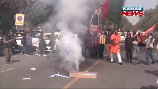 Celebration Continues At BJP Office As official Trends Of Indicating BJP's Comeback In Delhi