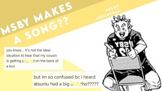 MSBY4 'Peggy' by Ceechynaa LIVE AU/LYRIC PRANK // Haikyuu Texts // Ultrq