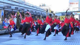 早稲田大学゛踊り侍゛・ふるさと祭り、クリスタルアベニュー、2018年1月13日。 1