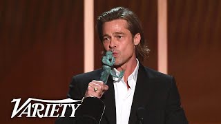 Brad Pitt Jokes About Quentin Tarantino's Foot Fetish in 'Once Upon a Time in Hollywood' Speech