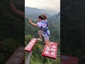 bungee jumping with rope in beautiful place the heartbroken girl is really brave😂 travel bungee