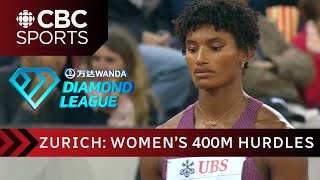 Women's 400m hurdles decided at the very end at Zurich Diamond League | #diamondleague