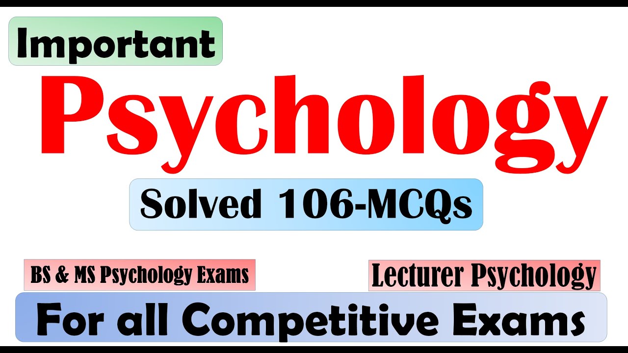 Psychology MCQs || Important Solved MCQs || - YouTube