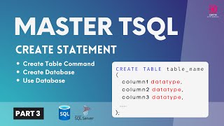 03 Create Statement in TSQL | Create Table | Create Database | SQL Server | T SQL Tutorial Playlist