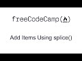 Add Items Using .splice() - Basic Data Structures - Free Code Camp