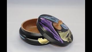 Woodturning #45 -  Shallow lidded Box with Colours