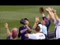 fan steals catch from arcia down the line