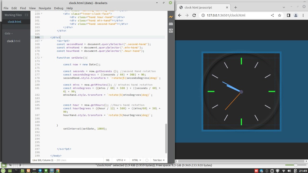 How To Make Analog Clock Using Html Css And Javascript Full Tutorial