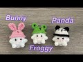 Crochet Baby 🍄Mushrooms Baby Mushroom Keychain 🐸🐼🐰 Froggy, Panda Bear and Bunny🥰