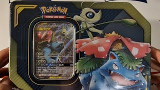 Pokémon Celebi and Venusaur GX Tag Team Tin Opening!