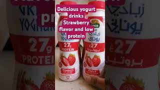 Delicious yogurt drinks strawberry flavor #satisfying #delicious