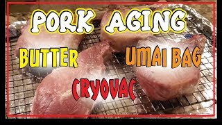 Pork Aging Test Umai v Butter v Cyrovac Aged How-To BBQ Champion Harry Soo SlapYoDaddyBBQ.com