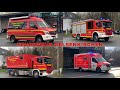 (FEUERWEHR GELSENKIRCHEN) Einsatzfahrt Doppel ELW (BvE) (BvD), HLF 2-1 und WLF AB-A + Neuer RTW 2-1