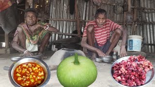 old grandma cooking CHICKEN with BOTTLE GOURD curry in her traditional style || traditional life